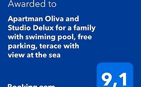 Apartman Oliva And Studio Delux For A Family With Swiming Pool, Free Parking, Terace With View At The Sea